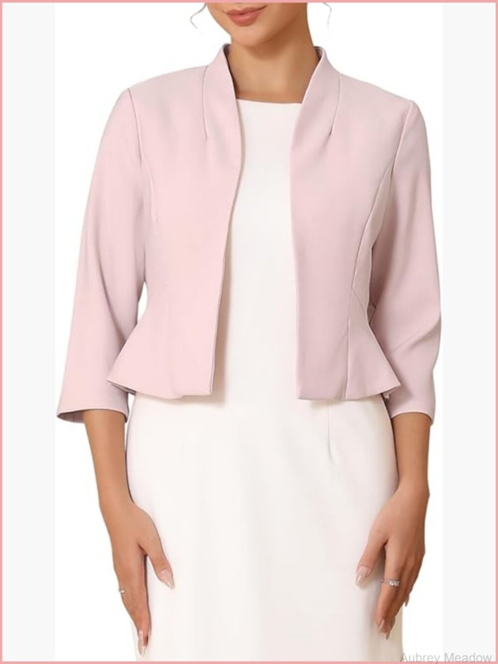 Half Sleeve Open Front Blazer Jacket, Evening Formal Cardigan, Classic Crop